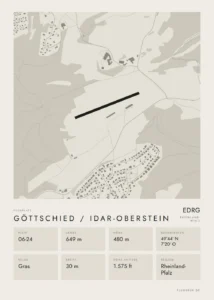 Poster Göttschied / Idar-Oberstein im Stil Minimal