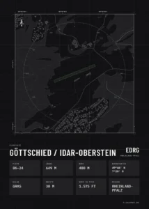 Poster Göttschied / Idar-Oberstein im Stil Technical schwarz