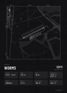 Poster Worms im Stil Technical schwarz