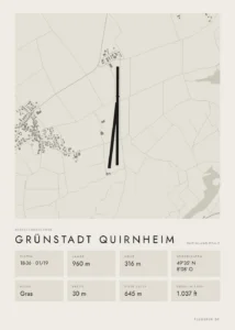 Poster Grünstadt Quirnheim im Stil Minimal