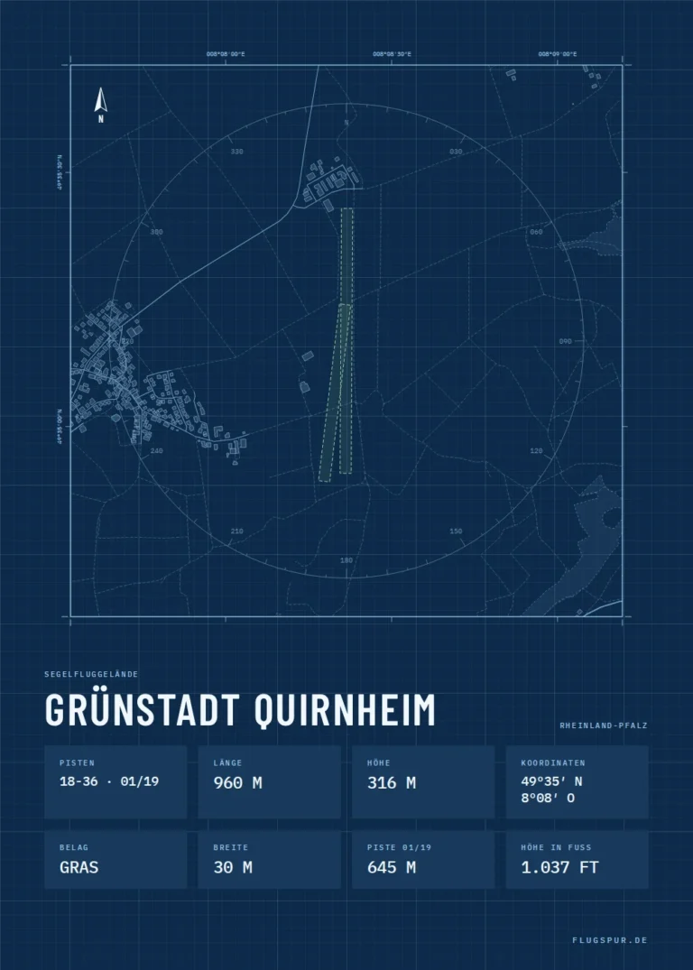 Poster Grünstadt Quirnheim im Stil Technical