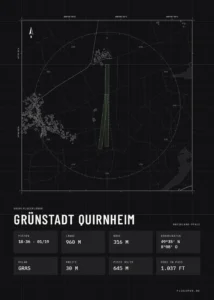 Poster Grünstadt Quirnheim im Stil Technical schwarz