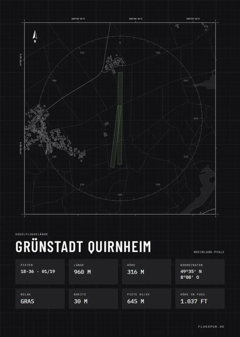Poster Grünstadt Quirnheim im Stil Technical schwarz