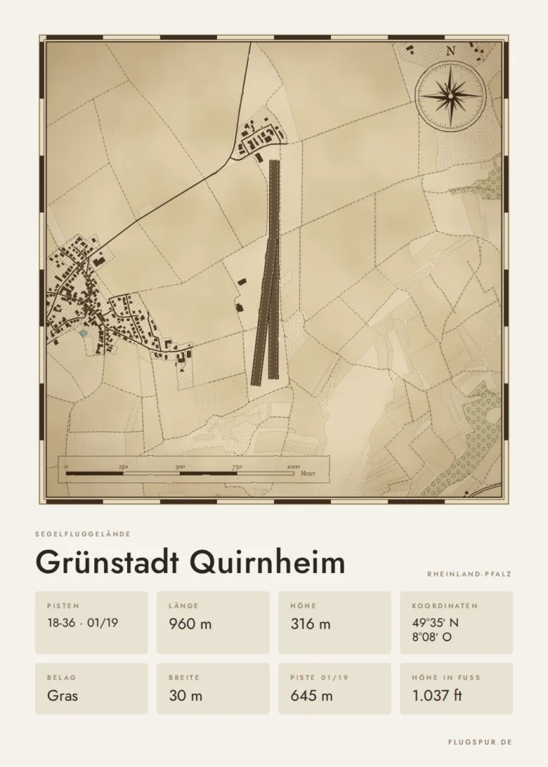 Poster Grünstadt Quirnheim im Stil Vintage
