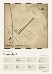 Poster Dannstadt im Stil Vintage