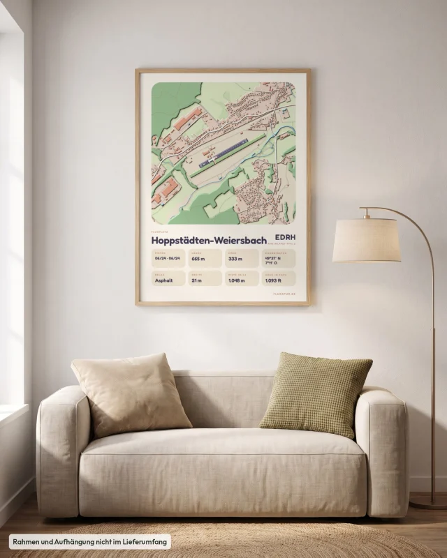 Poster Hoppstädten-Weiersbach im Stil Clay: Wohnzimmer – Sofa, Eiche