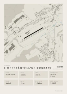 Poster Hoppstädten-Weiersbach im Stil Minimal