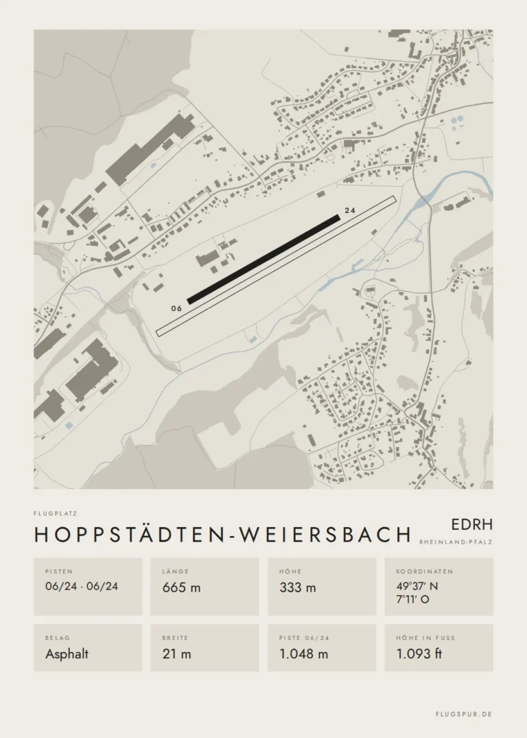 Poster Hoppstädten-Weiersbach im Stil Minimal