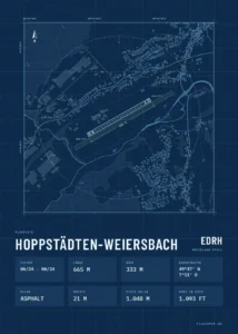 Poster Hoppstädten-Weiersbach im Stil Technical