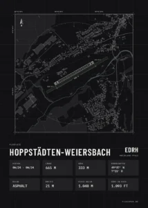 Poster Hoppstädten-Weiersbach im Stil Technical schwarz