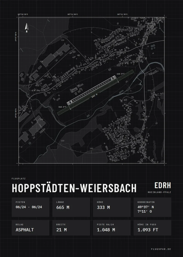 Poster Hoppstädten-Weiersbach im Stil Technical schwarz