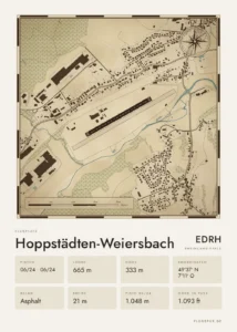 Poster Hoppstädten-Weiersbach im Stil Vintage