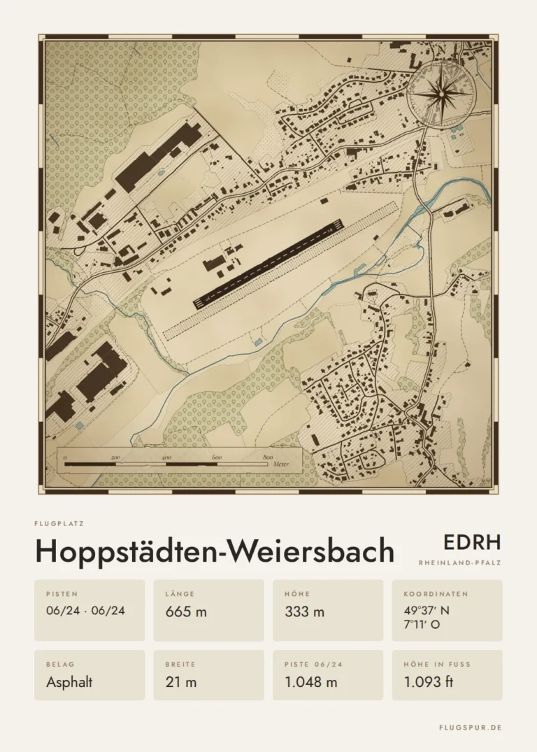 Poster Hoppstädten-Weiersbach im Stil Vintage