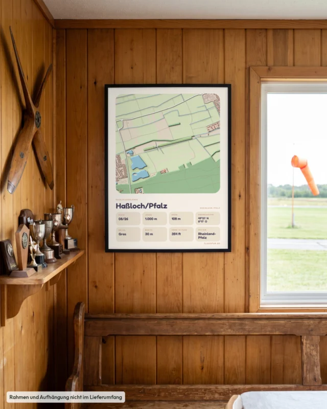 Poster Segelfluggelände Haßloch/Pfalz im Clubheim, Stil Clay