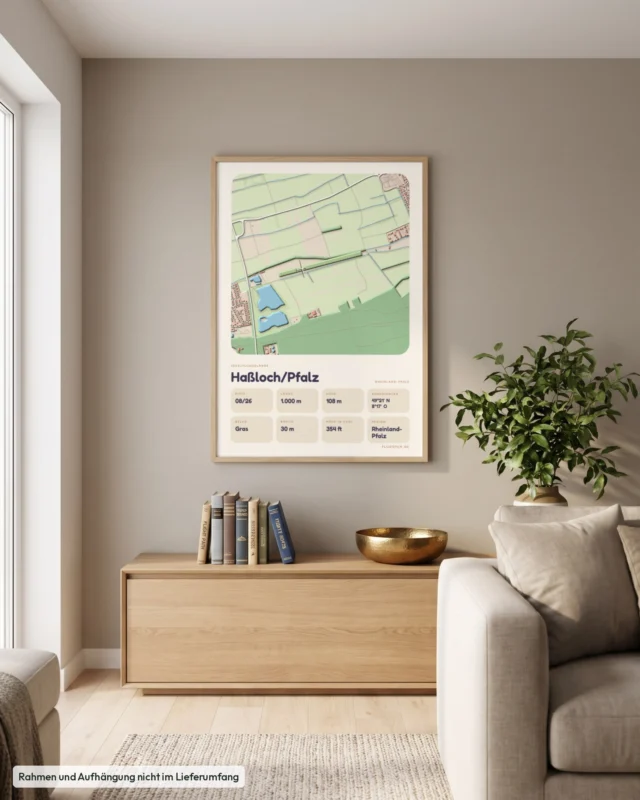 Poster Segelfluggelände Haßloch/Pfalz im Wohnzimmer, Stil Clay
