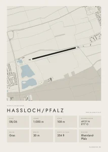 Poster Segelfluggelände Haßloch/Pfalz, Stil Minimal