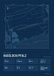 Poster Segelfluggelände Haßloch/Pfalz, Stil Technical