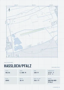 Poster Segelfluggelände Haßloch/Pfalz, Stil Technical hell