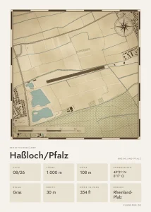 Poster Segelfluggelände Haßloch/Pfalz, Stil Vintage
