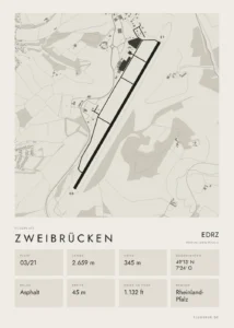 Poster Zweibrücken im Stil Minimal
