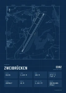 Poster Zweibrücken im Stil Technical