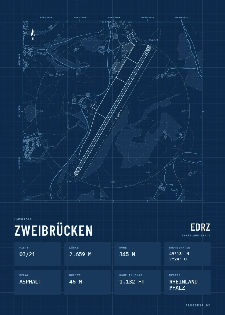 Poster Zweibrücken im Stil Technical