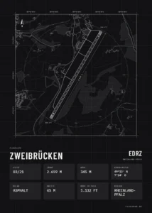 Poster Zweibrücken im Stil Technical schwarz