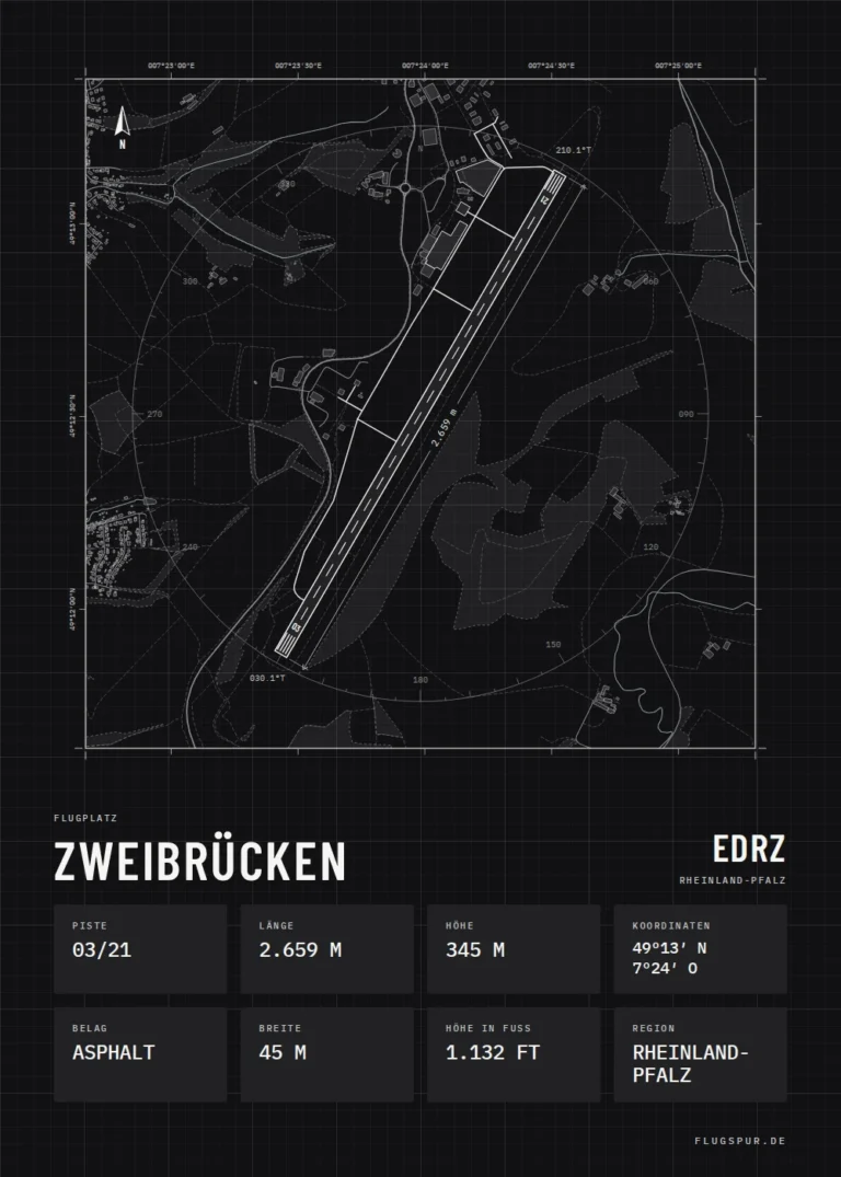 Poster Zweibrücken im Stil Technical schwarz