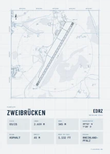 Poster Zweibrücken im Stil Technical hell