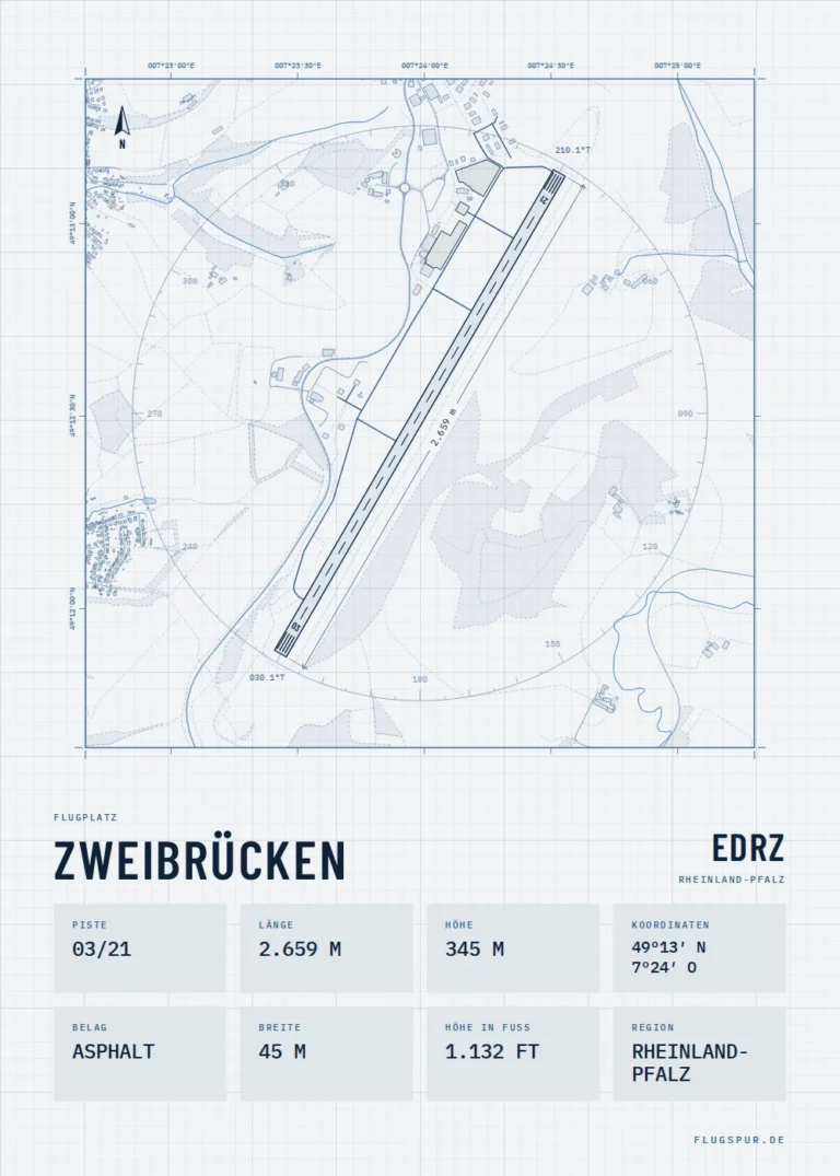Poster Zweibrücken im Stil Technical hell