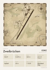 Poster Zweibrücken im Stil Vintage