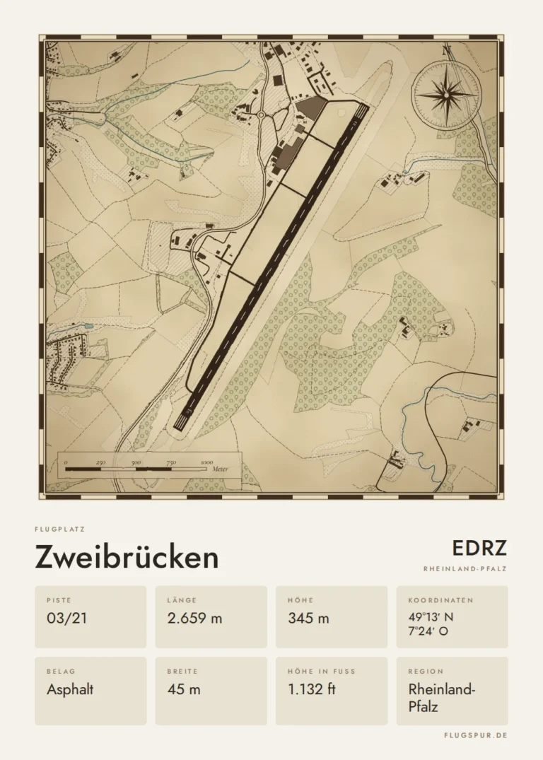 Poster Zweibrücken im Stil Vintage