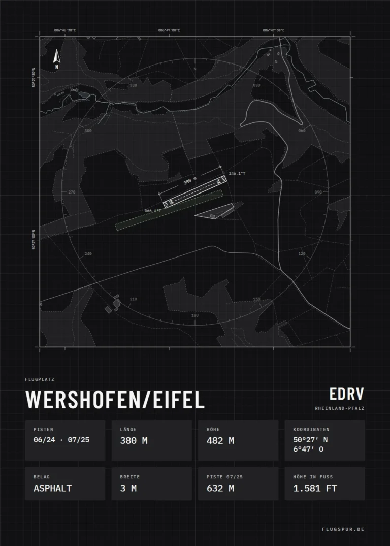 Poster Wershofen/Eifel im Stil Technical schwarz