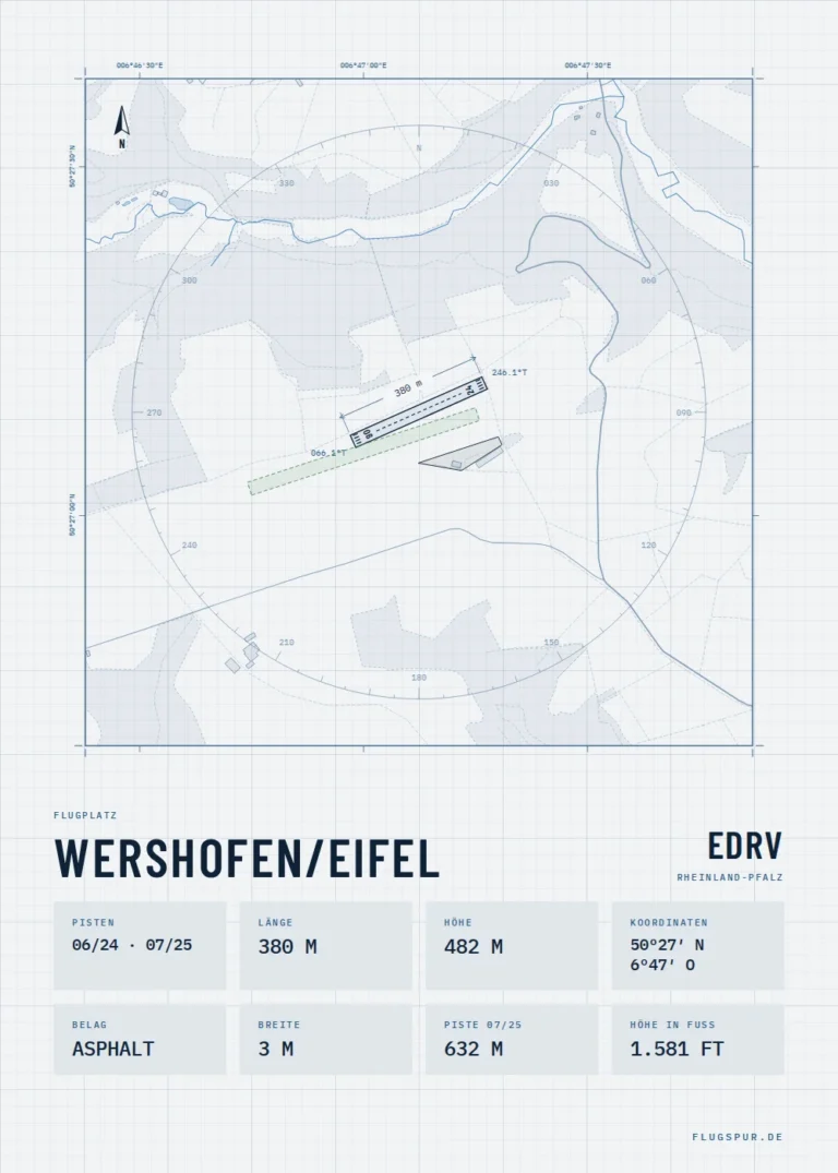Poster Wershofen/Eifel im Stil Technical hell