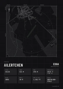 Poster Ailertchen im Stil Technical schwarz
