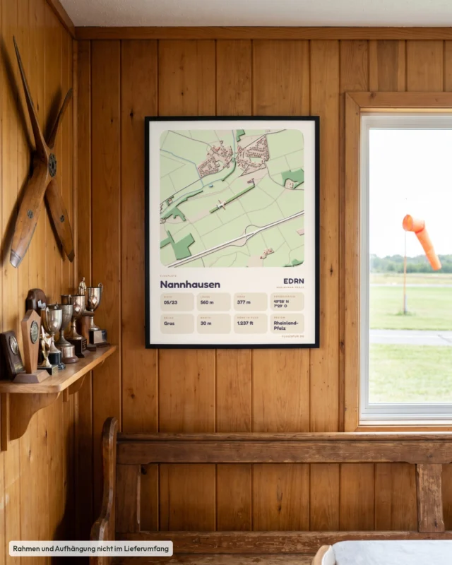 Poster Flugplatz Nannhausen (EDRN) im Clubheim, Stil Clay