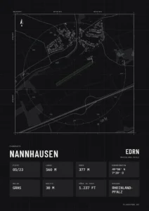 Poster Flugplatz Nannhausen (EDRN), Stil Technical schwarz