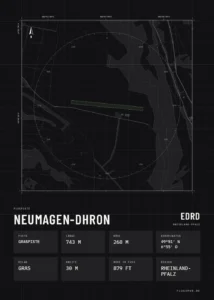 Poster Neumagen-Dhron im Stil Technical schwarz