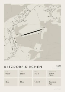 Poster Betzdorf-Kirchen im Stil Minimal