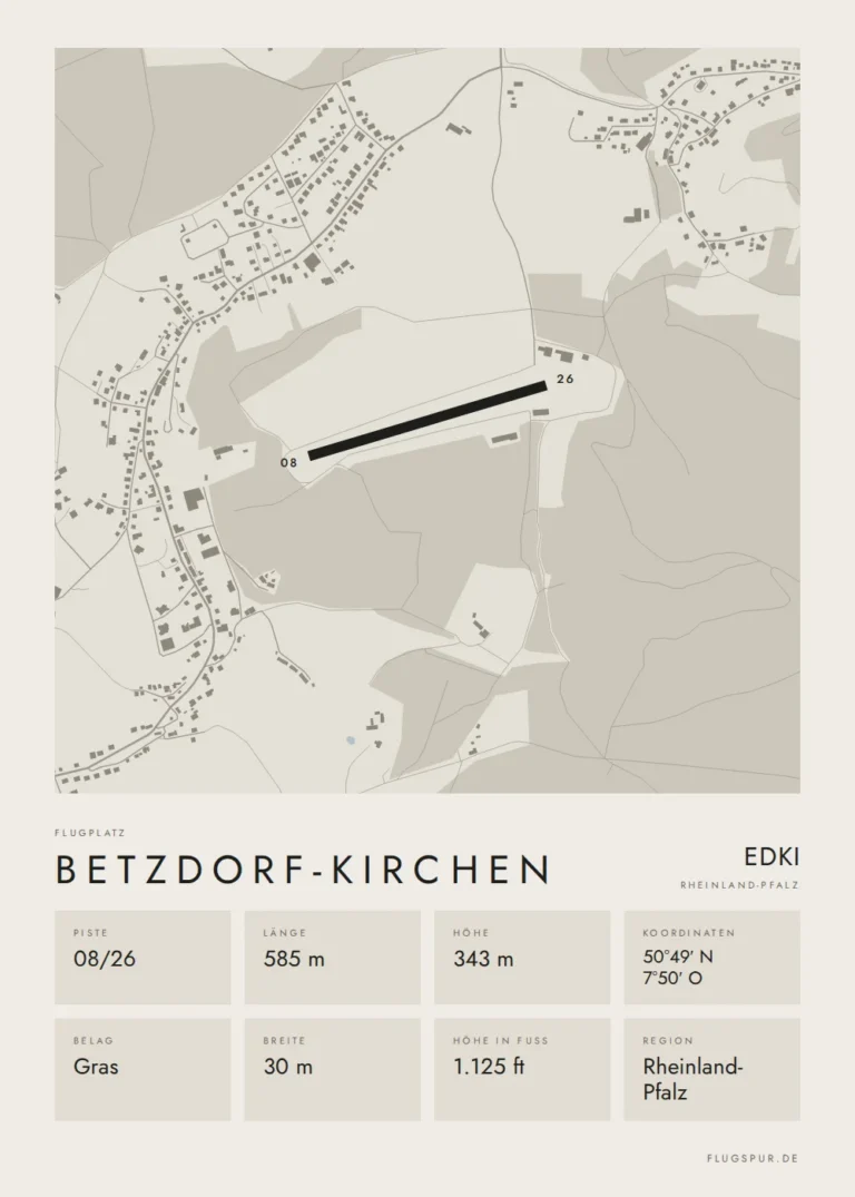 Poster Betzdorf-Kirchen im Stil Minimal