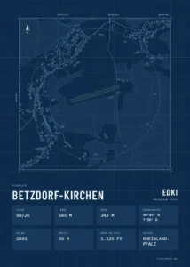 Poster Betzdorf-Kirchen im Stil Technical