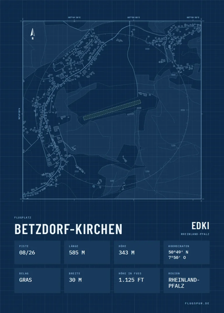 Poster Betzdorf-Kirchen im Stil Technical