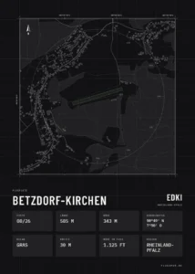 Poster Betzdorf-Kirchen im Stil Technical schwarz