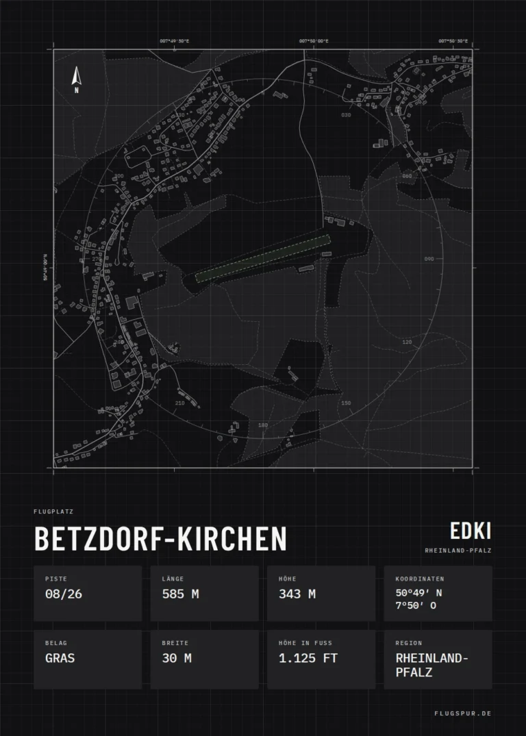 Poster Betzdorf-Kirchen im Stil Technical schwarz