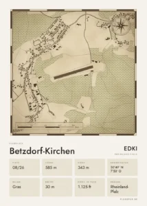 Poster Betzdorf-Kirchen im Stil Vintage