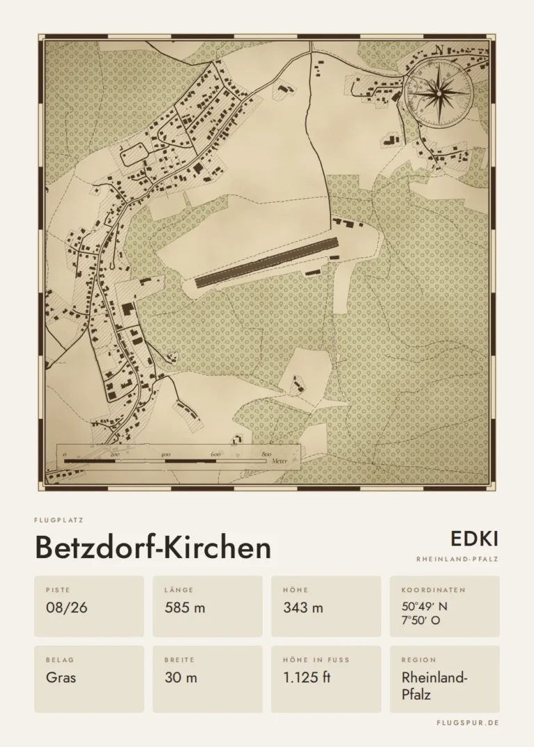 Poster Betzdorf-Kirchen im Stil Vintage