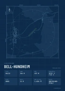 Poster Bell-Hundheim im Stil Technical
