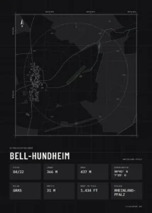 Poster Bell-Hundheim im Stil Technical schwarz
