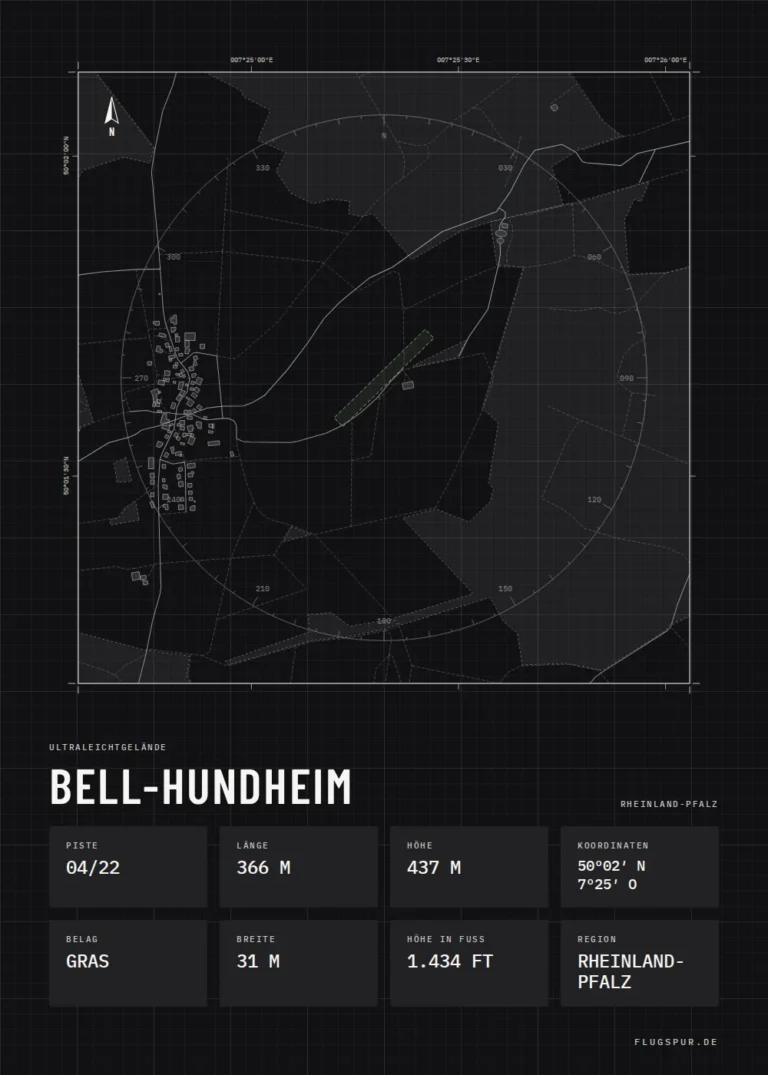 Poster Bell-Hundheim im Stil Technical schwarz