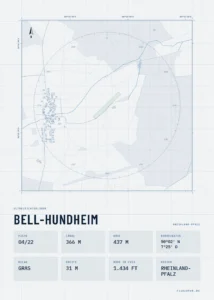 Poster Bell-Hundheim im Stil Technical hell
